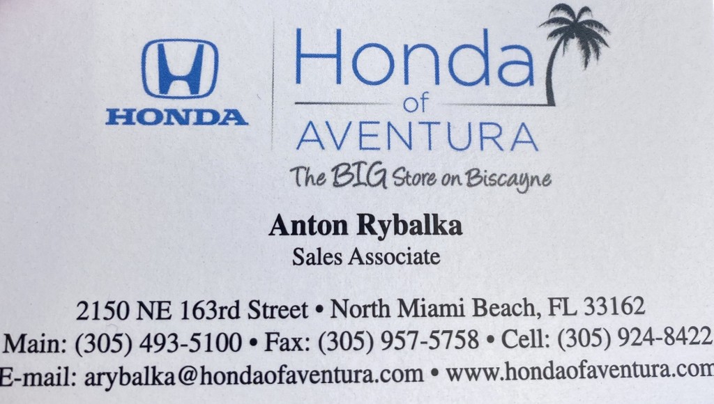 Anton Rybalka Honda Car Sales